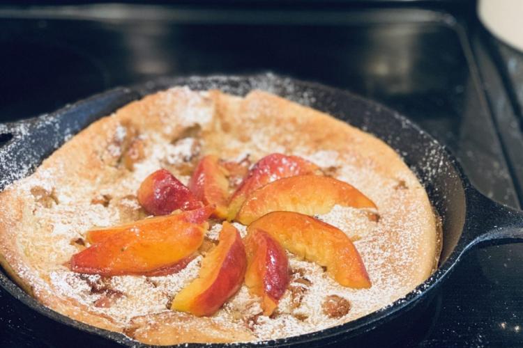 Learn To Cook Peach Dutch Baby